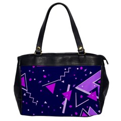 Purple Blue Geometric Pattern Oversize Office Handbag by Pakjumat