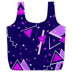 Purple Blue Geometric Pattern Full Print Recycle Bag (xl) by Pakjumat