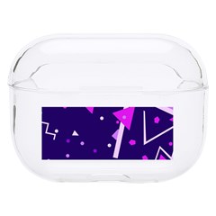 Purple Blue Geometric Pattern Hard Pc Airpods Pro Case by Pakjumat