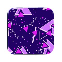 Purple Blue Geometric Pattern Square Metal Box (black) by Pakjumat