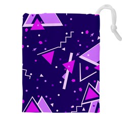 Memphis Pattern Geometric Abstract Drawstring Pouch (5xl) by Pakjumat