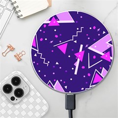 Memphis Pattern Geometric Abstract Wireless Fast Charger(white) by Pakjumat