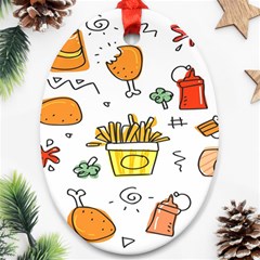 Cute Sketch Set Child Fun Funny Oval Ornament (two Sides) by Pakjumat