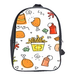 Cute Sketch Set Child Fun Funny School Bag (large) by Pakjumat