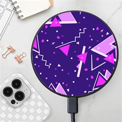 Purple Blue Geometric Pattern Wireless Fast Charger(black) by Pakjumat