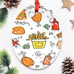 Cute Sketch Set Child Fun Funny Ornament (oval Filigree) by Pakjumat