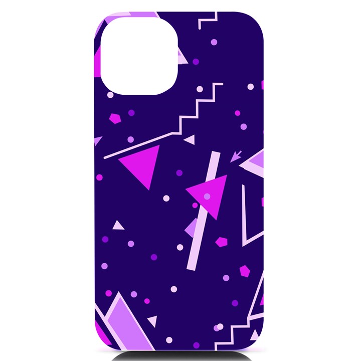 Memphis Pattern Geometric Abstract iPhone 14 Black UV Print Case