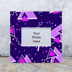 Purple Blue Geometric Pattern White Box Photo Frame 4  X 6  by Pakjumat