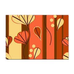 Amber Yellow Stripes Leaves Floral Sticker A4 (10 Pack) by Pakjumat