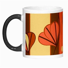 Amber Yellow Stripes Leaves Floral Morph Mug by Pakjumat