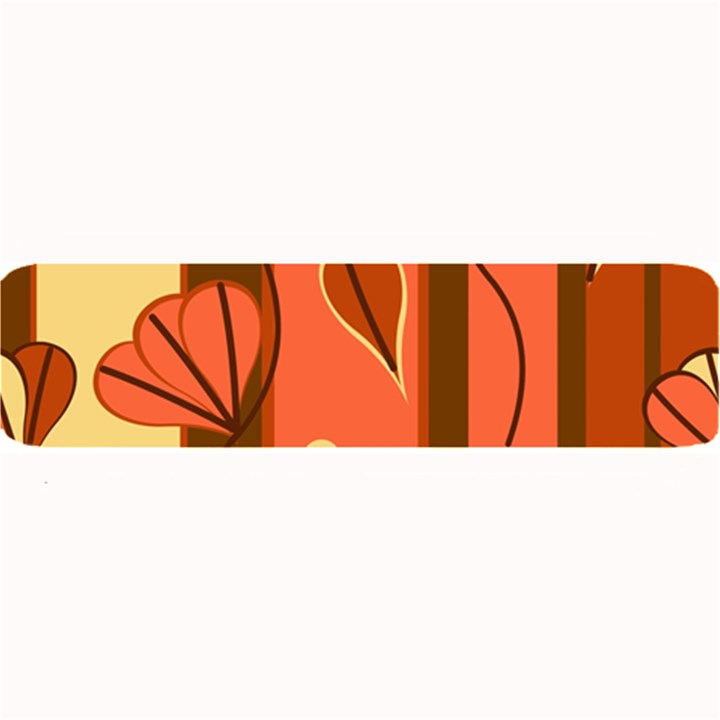 Amber Yellow Stripes Leaves Floral Large Bar Mat