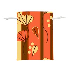 Amber Yellow Stripes Leaves Floral Lightweight Drawstring Pouch (s) by Pakjumat