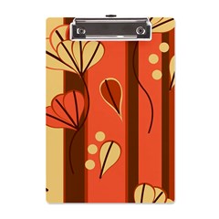 Amber Yellow Stripes Leaves Floral A5 Acrylic Clipboard by Pakjumat