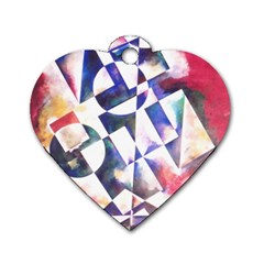 Abstract Art Work 1 Dog Tag Heart (two Sides)