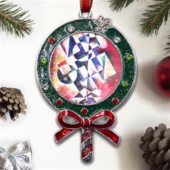 Abstract Art Work 1 Metal X mas Lollipop With Crystal Ornament by mbs123