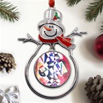 Abstract Art Work 1 Metal Snowman Ornament Front