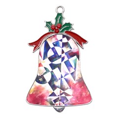 Abstract Art Work 1 Metal Holly Leaf Bell Ornament