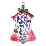 Abstract Art Work 1 Metal Holly Leaf Bell Ornament Front