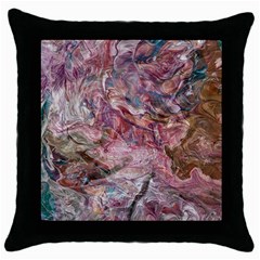 Blended Rivers Throw Pillow Case (black) by kaleidomarblingart