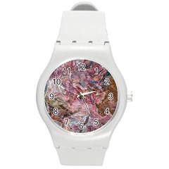 Blended Rivers Round Plastic Sport Watch (m) by kaleidomarblingart