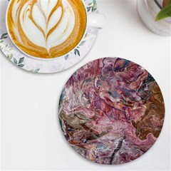 Blended Rivers Uv Print Round Tile Coaster by kaleidomarblingart