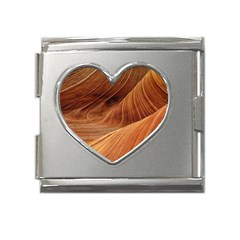 Sandstone The Wave Rock Nature Red Sand Mega Link Heart Italian Charm (18mm)