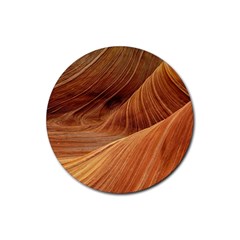 Sandstone The Wave Rock Nature Red Sand Rubber Round Coaster (4 pack)