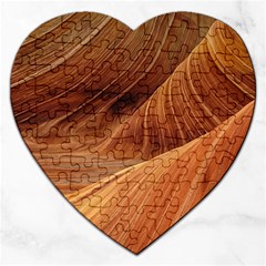 Sandstone The Wave Rock Nature Red Sand Jigsaw Puzzle (heart) by Amaryn4rt