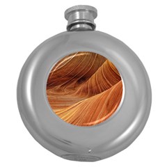 Sandstone The Wave Rock Nature Red Sand Round Hip Flask (5 Oz) by Amaryn4rt