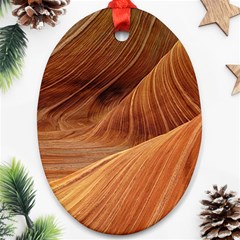 Sandstone The Wave Rock Nature Red Sand Oval Ornament (two Sides) by Amaryn4rt