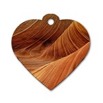 Sandstone The Wave Rock Nature Red Sand Dog Tag Heart (Two Sides) Front