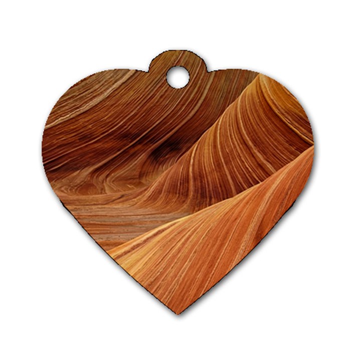 Sandstone The Wave Rock Nature Red Sand Dog Tag Heart (Two Sides)