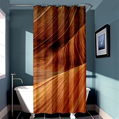 Sandstone The Wave Rock Nature Red Sand Shower Curtain 36  X 72  (stall)  by Amaryn4rt