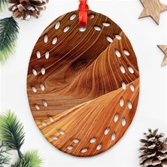 Sandstone The Wave Rock Nature Red Sand Ornament (Oval Filigree)