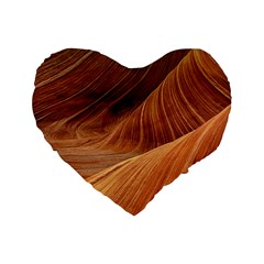 Sandstone The Wave Rock Nature Red Sand Standard 16  Premium Heart Shape Cushions by Amaryn4rt