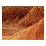 Sandstone The Wave Rock Nature Red Sand Two Sides Premium Plush Fleece Blanket (Large) 80 x60  Blanket Front