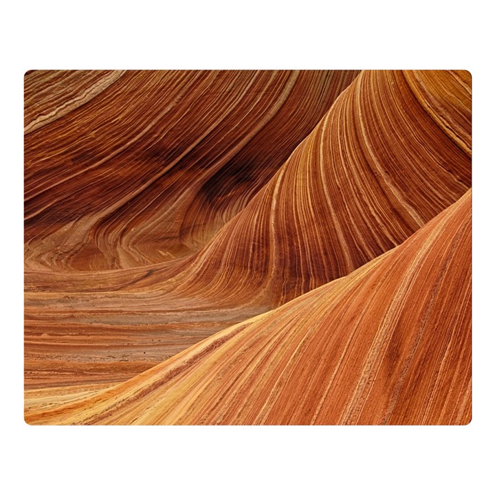 Sandstone The Wave Rock Nature Red Sand Two Sides Premium Plush Fleece Blanket (Large)