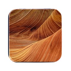 Sandstone The Wave Rock Nature Red Sand Square Metal Box (black)