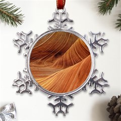 Sandstone The Wave Rock Nature Red Sand Metal Large Snowflake Ornament