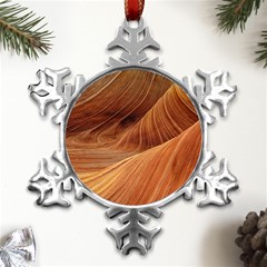 Sandstone The Wave Rock Nature Red Sand Metal Small Snowflake Ornament