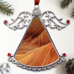 Sandstone The Wave Rock Nature Red Sand Metal Angel with Crystal Ornament