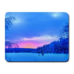 Winter Landscape Snow Forest Trees Small Mousepad by Amaryn4rt