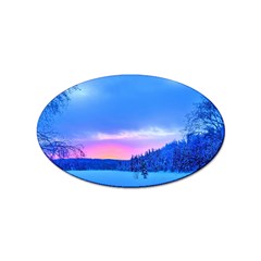 Winter Landscape Snow Forest Trees Sticker Oval (10 Pack) by Amaryn4rt