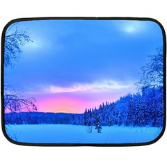 Winter Landscape Snow Forest Trees Two Sides Fleece Blanket (mini) by Amaryn4rt