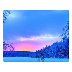 Winter Landscape Snow Forest Trees Two Sides Premium Plush Fleece Blanket (large) by Amaryn4rt