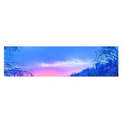 Winter Landscape Snow Forest Trees Oblong Satin Scarf (16  X 60 ) by Amaryn4rt