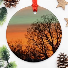 Twilight Sunset Sky Evening Clouds Round Ornament (two Sides)