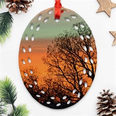 Twilight Sunset Sky Evening Clouds Ornament (oval Filigree)