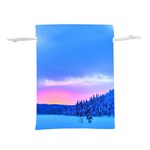 Winter Landscape Snow Forest Trees Lightweight Drawstring Pouch (M) Front