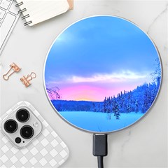 Winter Landscape Snow Forest Trees Wireless Fast Charger(white)